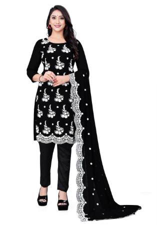 Picture of Grand Black Straight Cut Salwar Kameez