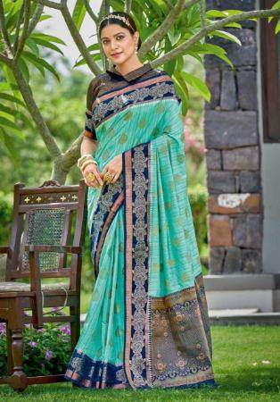 Picture of Fascinating Aqua Blue Saree