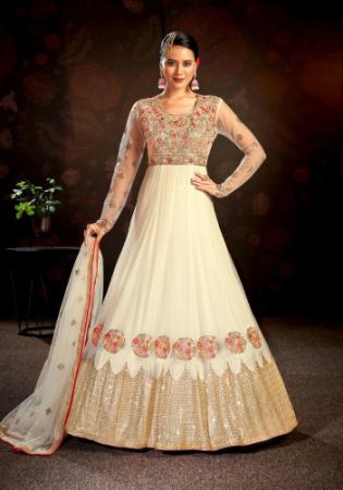 Picture of Marvelous Cream Anarkali Salwar Kameez