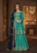 Picture of Georgette Turquoise Straight Cut Salwar Kameez