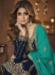 Picture of Georgette Navy Blue Straight Cut Salwar Kameez