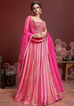 Picture of Beautiful Silk & Organza Pink Lehenga Choli