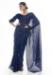 Picture of Excellent Georgette Navy Blue Saree