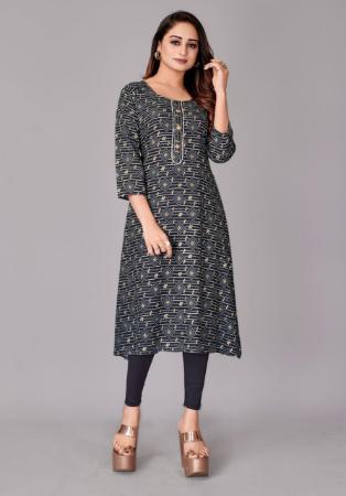 Picture of Graceful Rayon Black Kurtis & Tunic