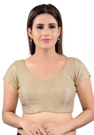 Picture of Lovely Synthetic Golden Designer Blouse