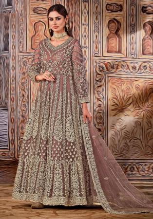 Picture of Bewitching Net Pink Anarkali Salwar Kameez