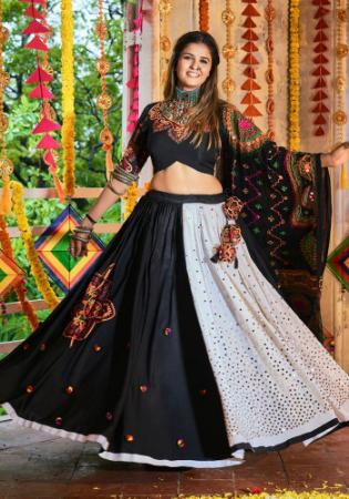 Picture of Statuesque Cotton Black Lehenga Choli