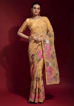 Picture of Taking Silk Mustard Saree