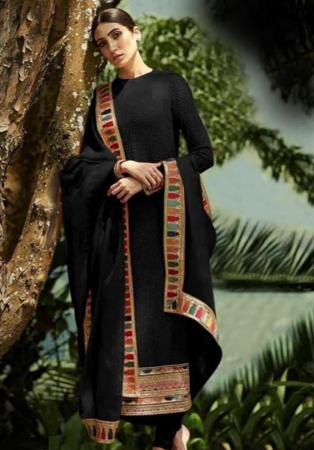 Picture of Taking Georgette Black Straight Cut Salwar Kameez