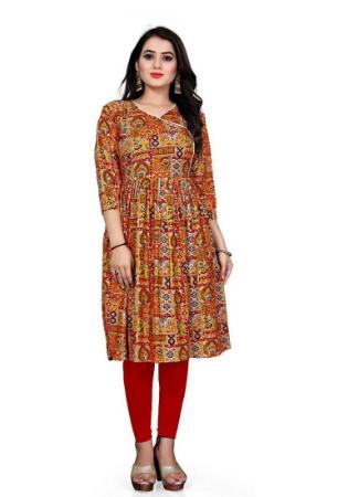 Picture of Splendid Rayon Neon Lime Kurtis & Tunic