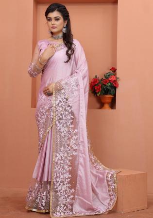 Picture of Charming Net & Silk Lilac Saree