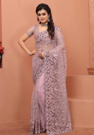 Picture of Resplendent Net & Silk Lilac Saree