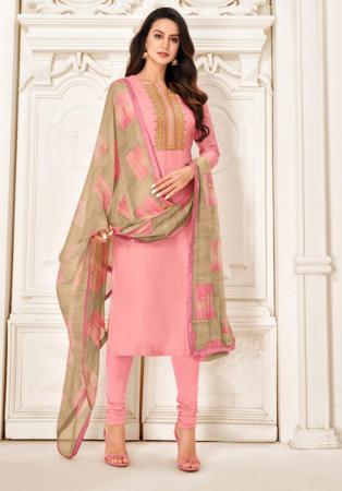 Picture of Classy Cotton Pink Straight Cut Salwar Kameez