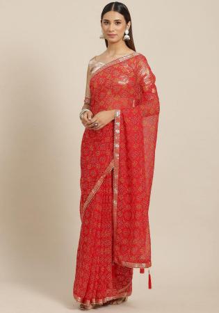 Picture of Fine Georgette Chili Pepper Saree