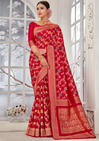 Picture of Superb Red Casual Sarees