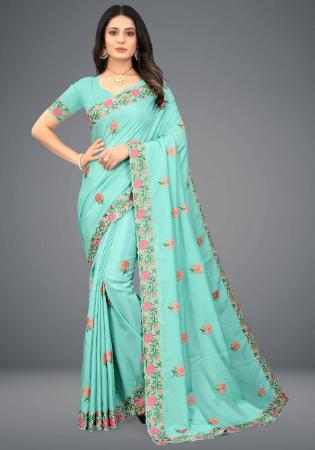 Picture of Bewitching Sky Blue Casual Sarees