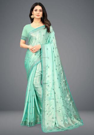 Picture of Fine Aqua Blue Casual Sarees