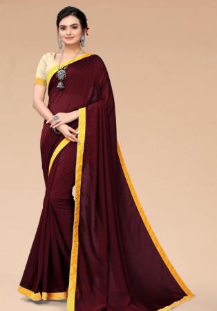 Picture of Amazing Burgundy Casual Sarees