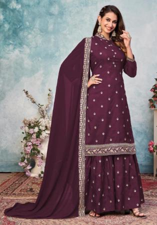 Picture of Comely Plum Party Wear Salwar Kameez