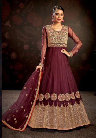 Picture of Alluring Burgundy Anarkali Salwar Kameez