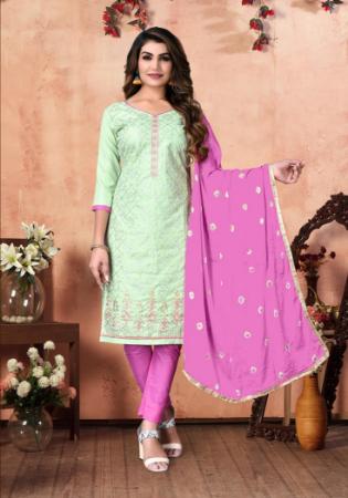 Picture of Charming Cotton Soft Beige Straight Cut Salwar Kameez