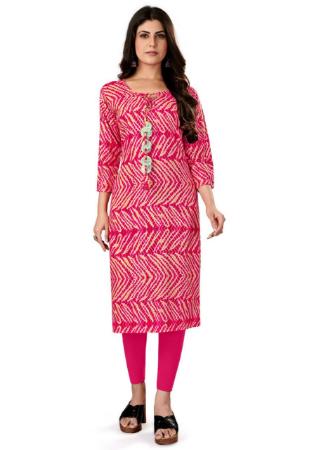 Picture of Ravishing Rayon Pink Kurtis & Tunic