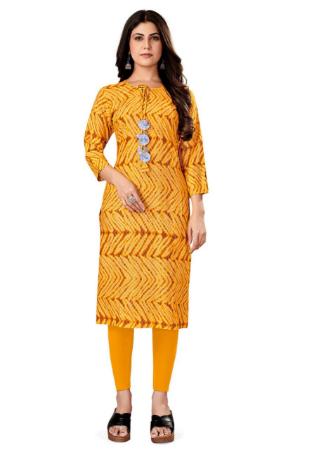 Picture of Splendid Rayon Yellow Kurtis & Tunic