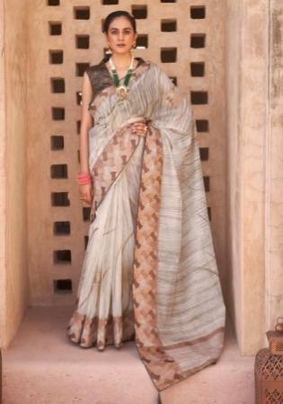 Picture of Pretty Silk Off White Saree