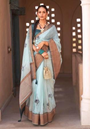 Picture of Shapely Silk Periwinkle Saree