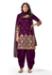 Picture of Fascinating Silk Egg Plant Straight Cut Salwar Kameez