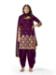 Picture of Fascinating Silk Egg Plant Straight Cut Salwar Kameez