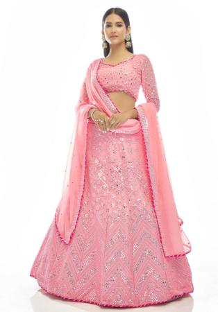 Picture of Taking Georgette Rose Quartz Lehenga Choli