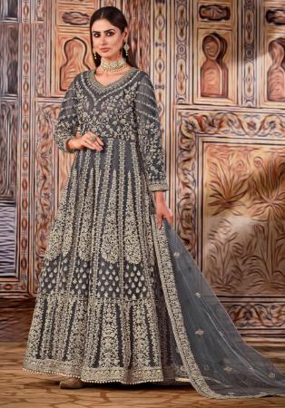 Picture of Admirable Net Grey Anarkali Salwar Kameez