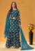 Picture of Enticing Georgette Teal Straight Cut Salwar Kameez