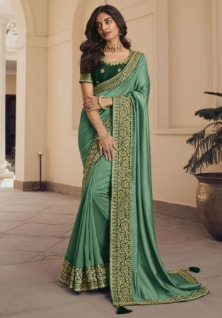 Picture of Marvelous Silk Mint Green Saree