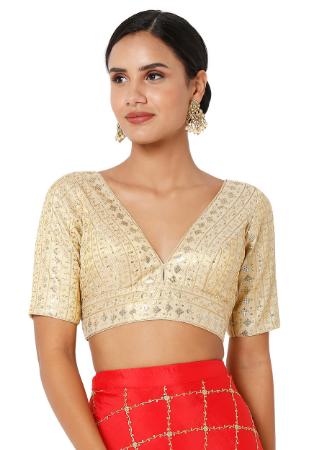 Picture of Excellent Silk Golden Designer Blouse