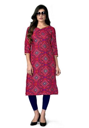 Picture of Well Formed Rayon Oyster Pink Kurtis & Tunic