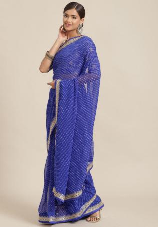 Picture of Admirable Georgette Blue Iris Saree