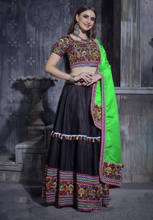 Picture of Grand Silk Black Lehenga Choli