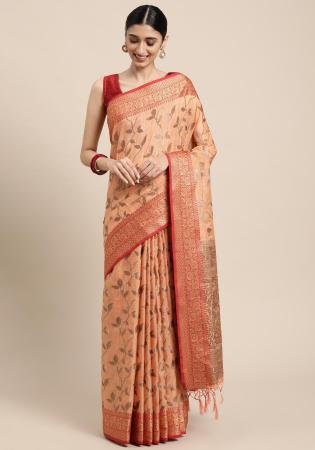 Picture of Wonderful Cotton Burly Wood Saree