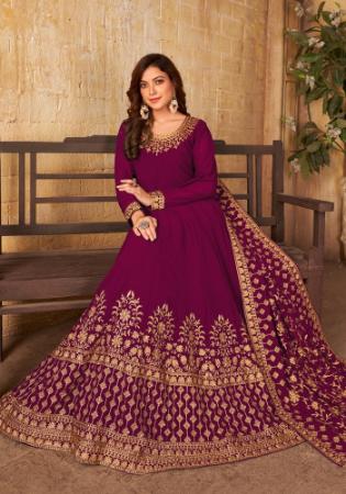 Picture of Marvelous Georgette Maroon Anarkali Salwar Kameez