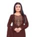 Picture of Fine Silk Saddle Brown Straight Cut Salwar Kameez