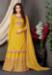 Picture of Chiffon Dark Golden Rod Straight Cut Salwar Kameez