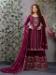 Picture of Statuesque Chiffon Maroon Straight Cut Salwar Kameez