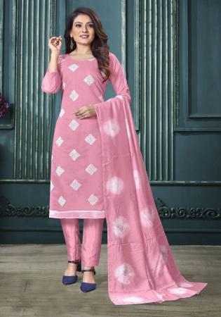 Picture of Resplendent Silk Light Pink Straight Cut Salwar Kameez