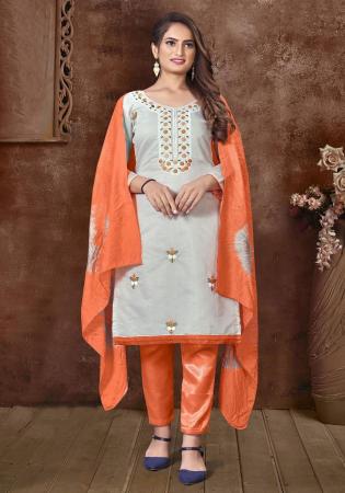 Picture of Comely Silk Light Blue Straight Cut Salwar Kameez