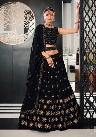 Picture of Gorgeous Georgette Black Lehenga Choli