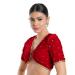 Picture of Good Looking Chiffon & Silk Dark Red Designer Blouse