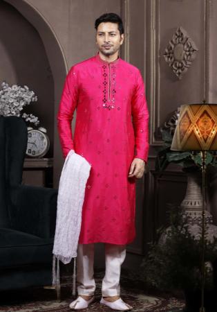 Picture of Shapely Silk Crimson Kurtas