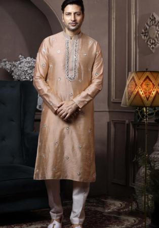 Picture of Excellent Silk Rosy Brown Kurtas